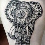 Рисунок тату слон- вариант 30.11.2020 №007 -elephant tattoo- tatufoto.com