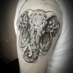 Рисунок тату слон- вариант 30.11.2020 №012 -elephant tattoo- tatufoto.com