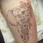 Рисунок тату слон- вариант 30.11.2020 №015 -elephant tattoo- tatufoto.com