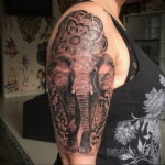 Рисунок тату слон- вариант 30.11.2020 №044 -elephant tattoo- tatufoto.com