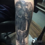 Рисунок тату слон- вариант 30.11.2020 №115 -elephant tattoo- tatufoto.com