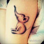 Рисунок тату слон- вариант 30.11.2020 №130 -elephant tattoo- tatufoto.com