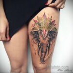 Рисунок тату слон- вариант 30.11.2020 №162 -elephant tattoo- tatufoto.com