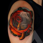 Рисунок тату слон- вариант 30.11.2020 №168 -elephant tattoo- tatufoto.com