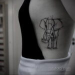 Рисунок тату слон- вариант 30.11.2020 №178 -elephant tattoo- tatufoto.com
