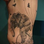 Рисунок тату слон- вариант 30.11.2020 №224 -elephant tattoo- tatufoto.com