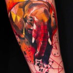 Рисунок тату слон- вариант 30.11.2020 №259 -elephant tattoo- tatufoto.com
