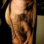 Рисунок тату слон- вариант 30.11.2020 №267 -elephant tattoo- tatufoto.com