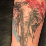 Рисунок тату слон- вариант 30.11.2020 №279 -elephant tattoo- tatufoto.com