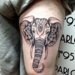 Рисунок тату слон- вариант 30.11.2020 №304 -elephant tattoo- tatufoto.com