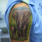 Рисунок тату слон- вариант 30.11.2020 №351 -elephant tattoo- tatufoto.com