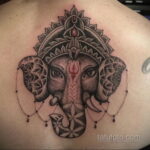 Рисунок тату слон на спине 30.11.2020 №018 -elephant tattoo on back- tatufoto.com