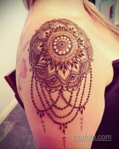 Рисунок тату хной для девушки 28.11.2020 №001 -henna tattoo for girl- tatufoto.com