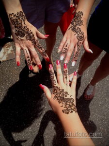 Рисунок тату хной для девушки 28.11.2020 №038 -henna tattoo for girl- tatufoto.com