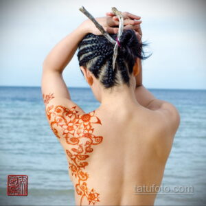 Рисунок тату хной для девушки 28.11.2020 №041 -henna tattoo for girl- tatufoto.com