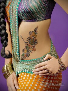 Рисунок тату хной для девушки 28.11.2020 №056 -henna tattoo for girl- tatufoto.com