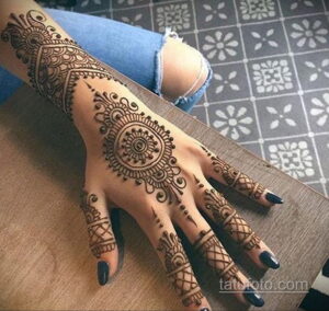 Рисунок тату хной для девушки 28.11.2020 №059 -henna tattoo for girl- tatufoto.com