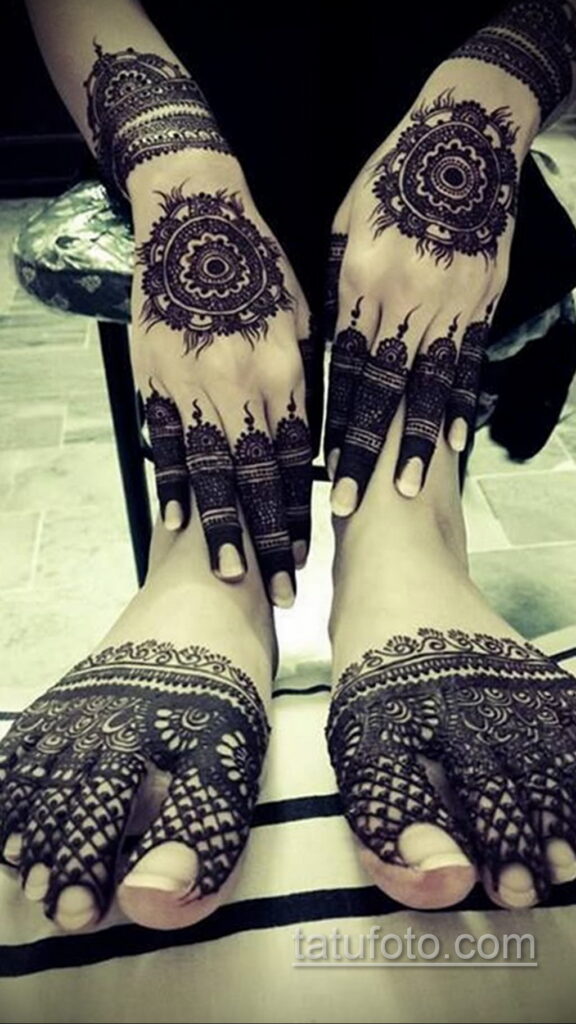 Рисунок тату хной для девушки 28.11.2020 №067 -henna tattoo for girl- tatufoto.com