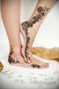 Рисунок тату хной для девушки 28.11.2020 №070 -henna tattoo for girl- tatufoto.com