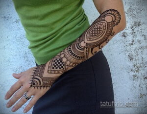 Рисунок тату хной для девушки 28.11.2020 №080 -henna tattoo for girl- tatufoto.com