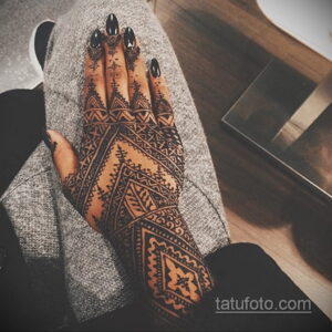 Рисунок тату хной для девушки 28.11.2020 №089 -henna tattoo for girl- tatufoto.com
