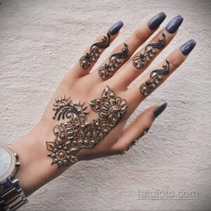 Рисунок тату хной для девушки 28.11.2020 №091 -henna tattoo for girl- tatufoto.com
