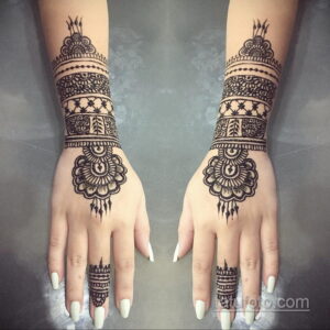 Рисунок тату хной для девушки 28.11.2020 №093 -henna tattoo for girl- tatufoto.com