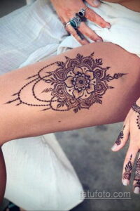 Рисунок тату хной для девушки 28.11.2020 №099 -henna tattoo for girl- tatufoto.com
