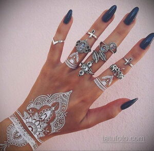 Рисунок тату хной для девушки 28.11.2020 №118 -henna tattoo for girl- tatufoto.com