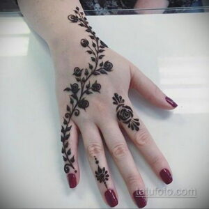 Рисунок тату хной для начинающих 28.11.2020 №005 -Henna tattoo drawing- tatufoto.com