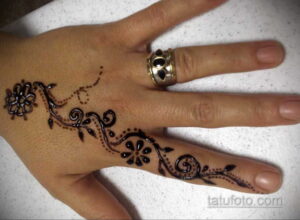 Рисунок тату хной для начинающих 28.11.2020 №093 -Henna tattoo drawing- tatufoto.com