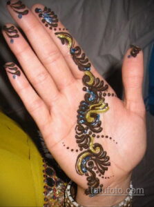 Рисунок тату хной для начинающих 28.11.2020 №104 -Henna tattoo drawing- tatufoto.com