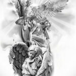 Фото ангельского рисунка тату 22.11.2020 №019 -Angelic tattoo- tatufoto.com