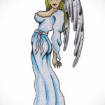 Фото ангельского рисунка тату 22.11.2020 №048 -Angelic tattoo- tatufoto.com