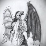 Фото ангельского рисунка тату 22.11.2020 №080 -Angelic tattoo- tatufoto.com