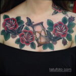 Фото женской тату возле груди 16.11.2020 №169 -female chest tattoo- tatufoto.com