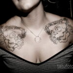 Фото женской тату возле груди 16.11.2020 №198 -female chest tattoo- tatufoto.com