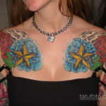 Фото женской тату возле груди 16.11.2020 №233 -female chest tattoo- tatufoto.com