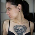 Фото женской тату возле груди 16.11.2020 №243 -female chest tattoo- tatufoto.com