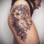 Фото женской тату на бедре 16.11.2020 №036 -beautiful female thigh tattoos- tatufoto.com