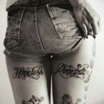Фото женской тату на бедре 16.11.2020 №103 -beautiful female thigh tattoos- tatufoto.com