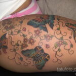 Фото женской тату на бедре 16.11.2020 №138 -beautiful female thigh tattoos- tatufoto.com