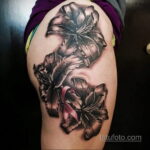 Фото женской тату на бедре 16.11.2020 №200 -beautiful female thigh tattoos- tatufoto.com