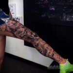 Фото женской тату на бедре 16.11.2020 №217 -beautiful female thigh tattoos- tatufoto.com