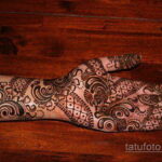 Фото интересного рисунка хной на теле 13.11.2020 №101 -henna tattoo- tatufoto.com