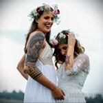 Фото невесты с татуировками 10.11.2020 №038 -bride with tattoo- tatufoto.com