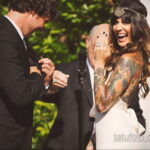 Фото невесты с татуировками 10.11.2020 №051 -bride with tattoo- tatufoto.com