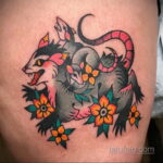 Фото пример рисунка тату Опоссум 18.11.2020 №035 -Opossum tattoo- tatufoto.com