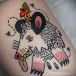 Фото пример рисунка тату Опоссум 18.11.2020 №044 -Opossum tattoo- tatufoto.com