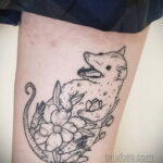 Фото пример рисунка тату Опоссум 18.11.2020 №054 -Opossum tattoo- tatufoto.com